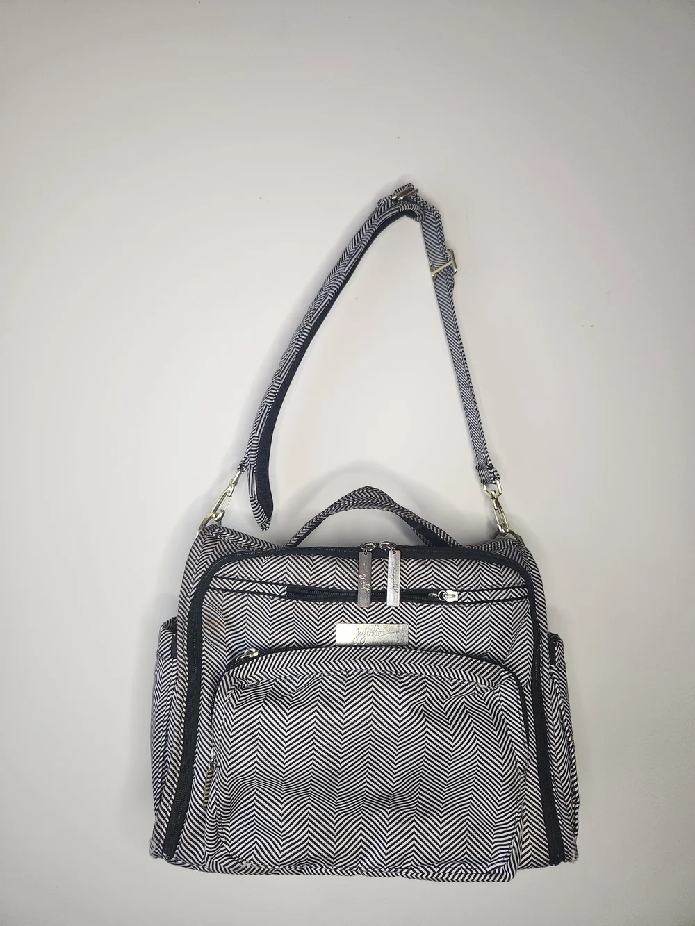 JuJuBe Satchel Diaper Bag Black And Grey